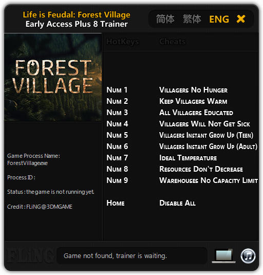 Life is Feudal: Forest Village - Trainer +8 Early Access Updated 24.03.17 {FLiNG}