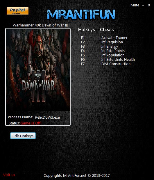Warhammer 40k: Dawn of War 3 - Trainer +6 [UPD: 28.04.2017] {MrAntiFun}
