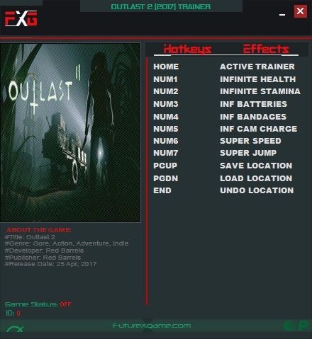 Outlast 2: Trainer (+8) [1.0] {FutureX}