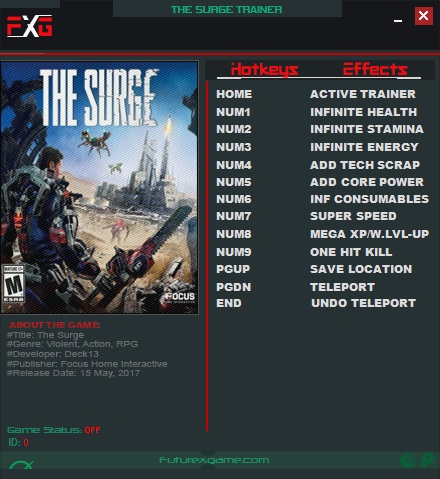 The Surge: Trainer (+10) [1.0] {FutureX}