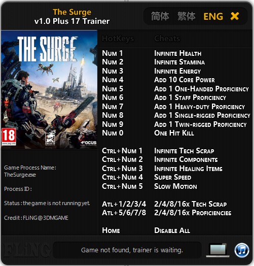 The Surge: Trainer (+17) [1.0] {FLiNG}