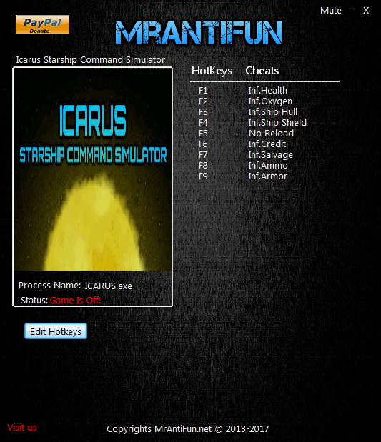 Icarus Starship Command Simulator: Trainer +9 v1.1.6 {MrAntiFun}