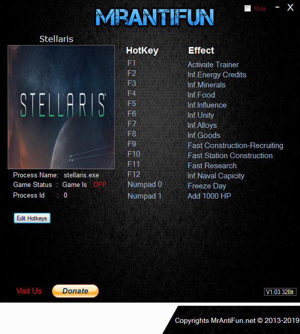 Stellaris: Trainer +14 v2.2.4 {MrAntiFun}