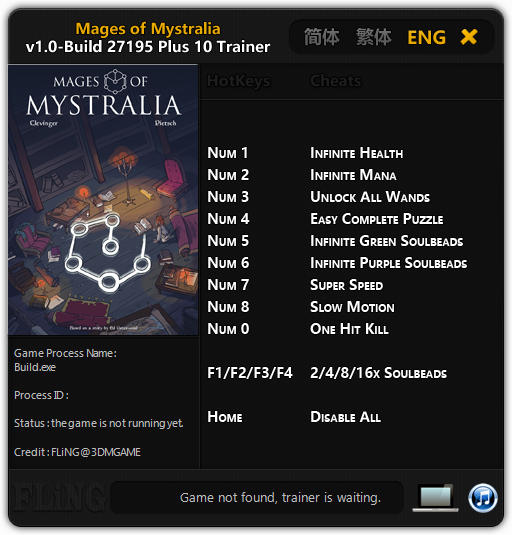 Mages of Mystralia: Trainer +10 v1.0 - Build 27195 {FLiNG}