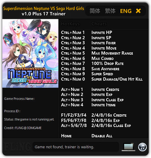 Superdimension Neptune VS Sega Hard Girls: Trainer +17 v1.0 {FLiNG}