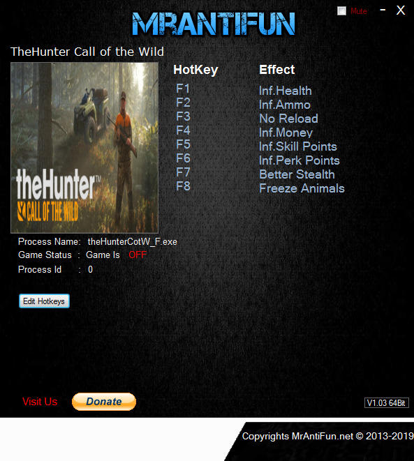 theHunter: Call of the Wild - Trainer +8 v1651048 {MrAntiFun}