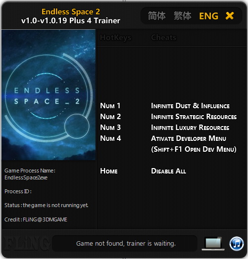 Endless Space 2: Trainer (+4) [1.0 - 1.19] {FLiNG}