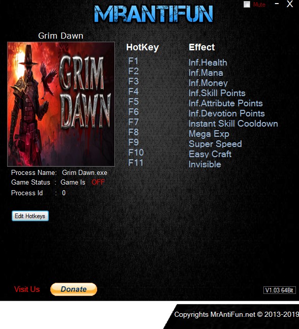 Grim Dawn: Trainer +11 v1.1.3.0 {MrAntiFun}