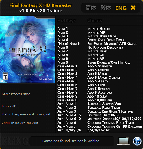 Final Fantasy X Hd Remaster Trainer 28 1 0 Fling Download Gtrainers