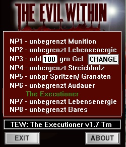 The Evil Within - The Executioner: Trainer (+8) [1.7] {dR.oLLe}