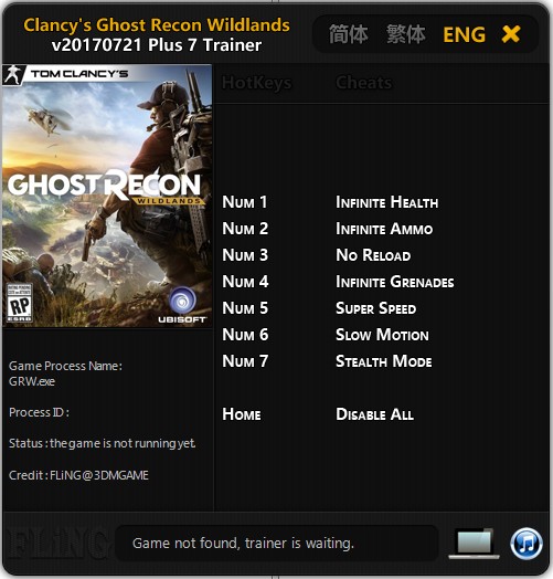 Tom Clancy's Ghost Recon: Wildlands - Trainer +7 v20200130 {FLiNG}