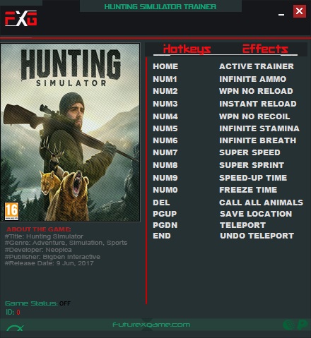Hunting Simulator: Trainer (+12) [1.0] {FutureX}