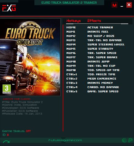 Euro Truck Simulator 2: Trainer +15 v1.16.x - v1.48.x.x {FutureX}