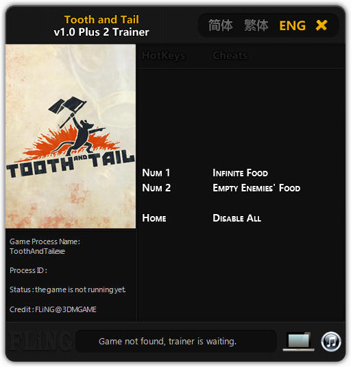 Tooth and Tail: Trainer +2 v1.0 {FLiNG}