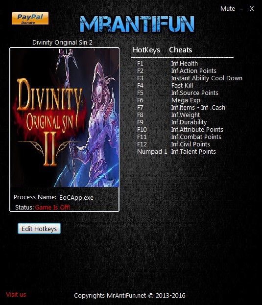 Divinity: Original Sin 2 - Trainer +14 v3.0.143.324 {MrAntiFun}