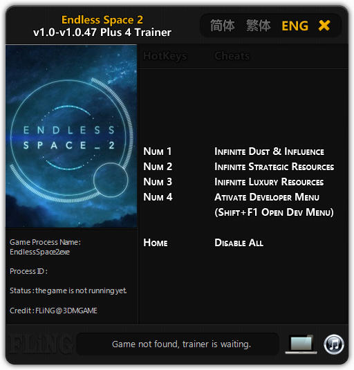 Endless Space 2: Trainer +4 v1.0 - 1.0.47 {FLiNG}