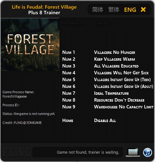 Life is Feudal: Forest Village: Trainer (+9) [Update: 18.09.2017] {FLiNG}
