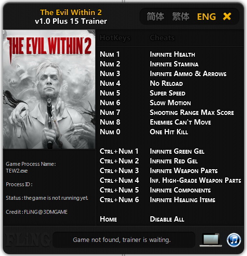 The Evil Within 2: Trainer (+15) [1.0] {FLiNG}