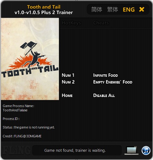Tooth and Tail: Trainer (+2) [1.0 - 1.0.5] {FLiNG}