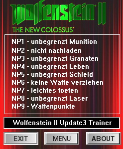 Wolfenstein 2: The New Colossus: Trainer (+8) [Update 3] {dR.oLLe}