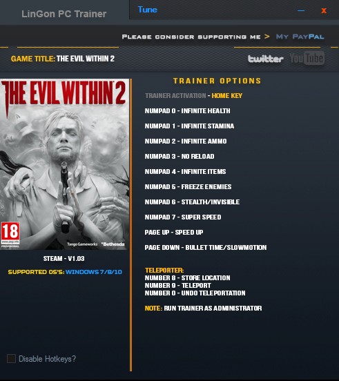 The Evil Within 2: Trainer (+12) [1.03] {LinGon}