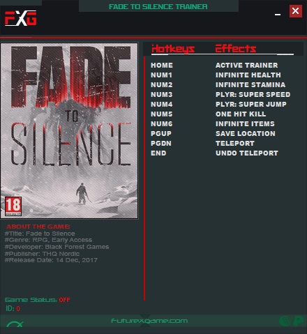 Fade to Silence: Trainer (+7) [1.0.626] {FutureX}