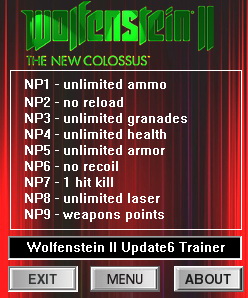 Wolfenstein 2: The New Colossus: Trainer +9 [Update 6] {dR.oLLe}