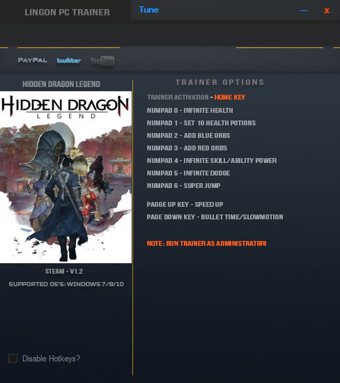 Hidden Dragon: Legend - Trainer +9 v1.2 {LinGon}