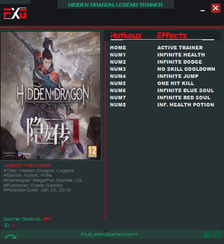 Hidden Dragon: Legend - Trainer +8 v0.9.5.0 {FutureX}