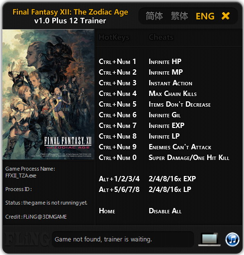 Final Fantasy XII The Zodiac Age: Trainer (+12) [1.0] {FLiNG}
