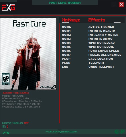 Past Cure: Trainer +8 v1.0 {FutureX}