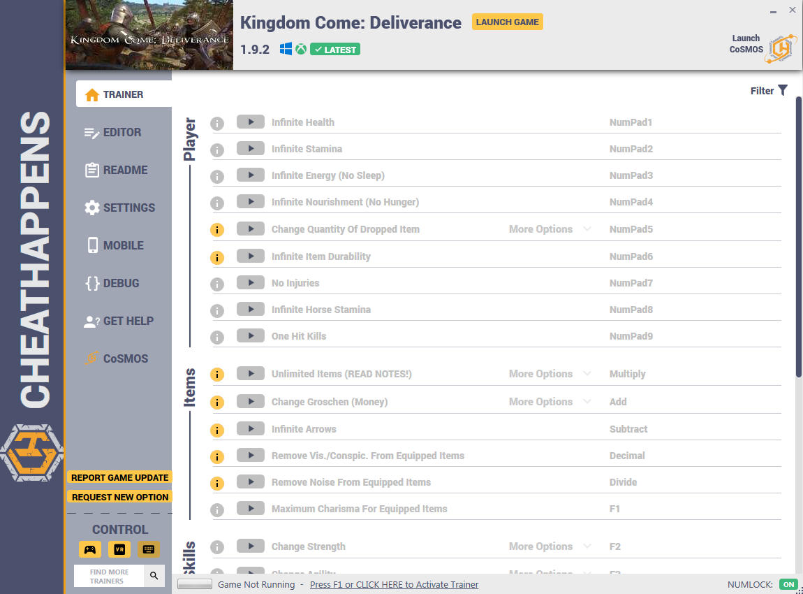 Kingdom Come: Deliverance - Trainer +30 v1.9.2 (WINDOWS STORE) {CheatHappens.com}