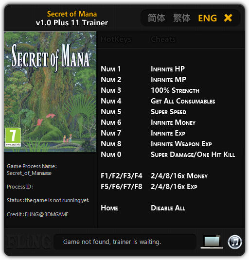 Secret of Mana: Trainer +11 v1.0 {FLiNG}
