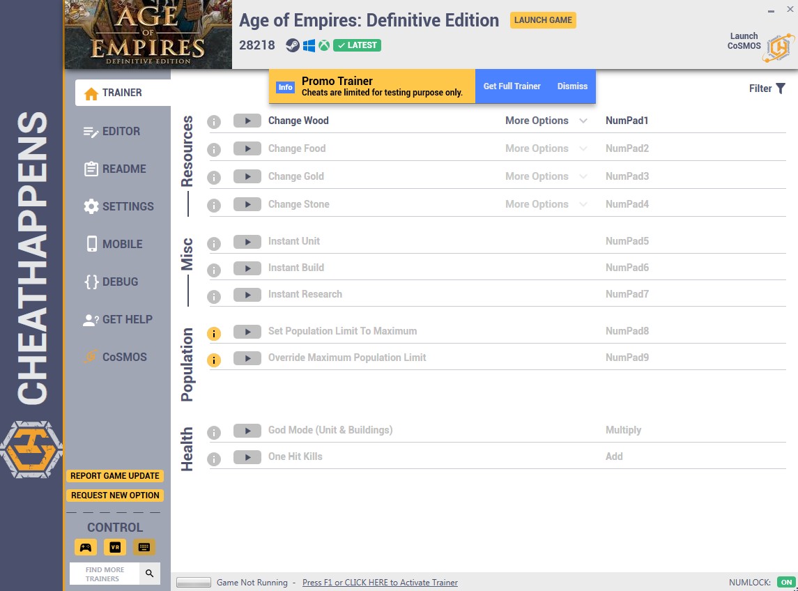 Age of Empires: Definitive Edition - Trainer +11 (BUILD 28218) {CheatHappens.com}