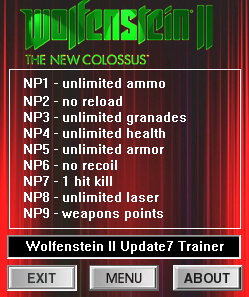 Wolfenstein 2: The New Colossus: Trainer +9 [Update 7] {dR.oLLe}