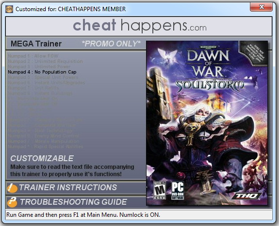 Warhammer 40k: Dawn of War - Soulstorm - Trainer +18 v1.3.3107442 (STEAM) {CheatHappens.com}