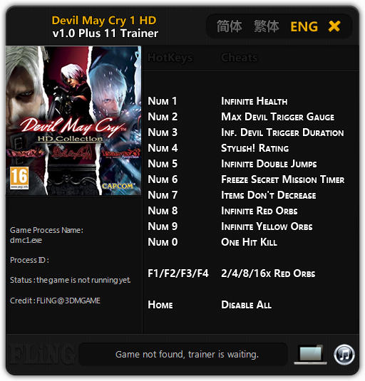 Devil May Cry HD Collection: Trainer +11 v1.0 {FLiNG}