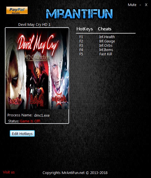 Devil May Cry 2 HD Collection: Trainer +5 v1.0 {MrAntiFun}