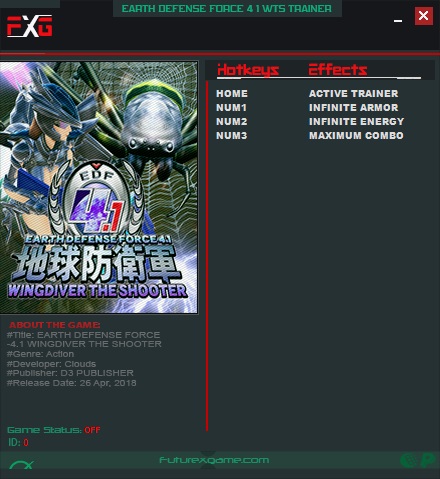 Earth Defense Force 4.1: Wingdiver The Shooter - Trainer +3 v1.0 {FutureX}