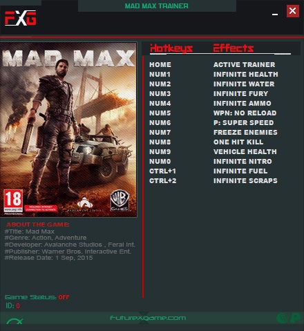 Mad Max: Trainer +12 u20180501 {FutureX}