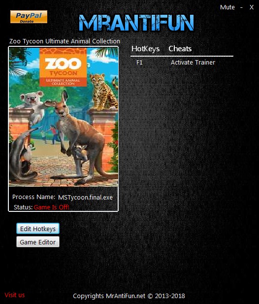 Zoo Tycoon: Ultimate Animal Collection - Trainer +1 v05.09.2018 {MrAntiFun}