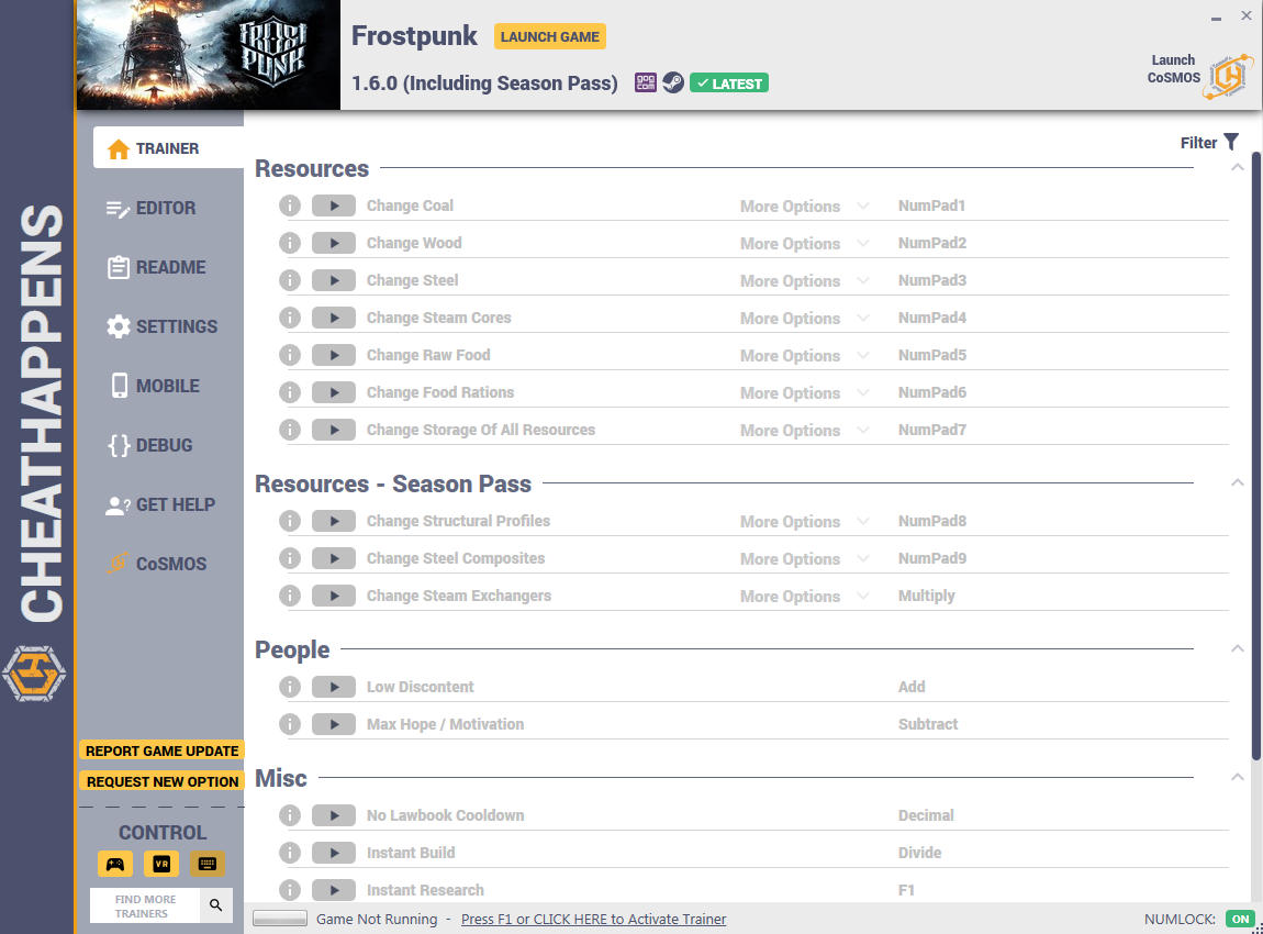 Frostpunk: Trainer +37 1.6.0 + Season Pass (STEAM+GOG+ORIGIN) {CheatHappens.com}