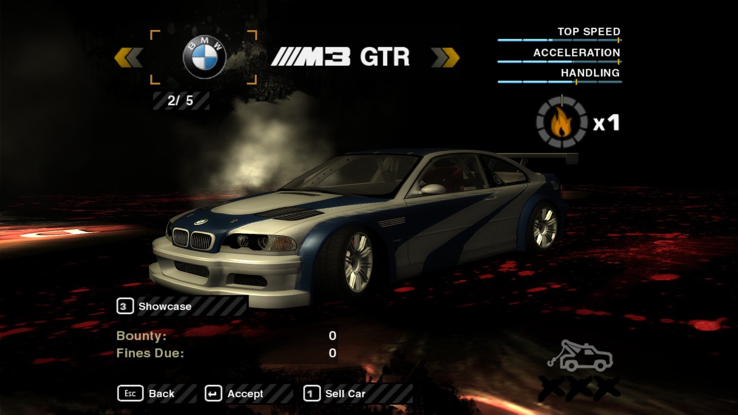 Need for Speed: Most Wanted (2005): Save Game (BMW M3 GTR at the start of game + other cars)