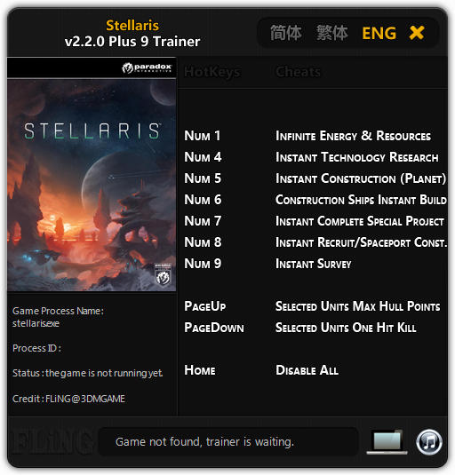Stellaris: Trainer +11 v2.2.0 {FLiNG}