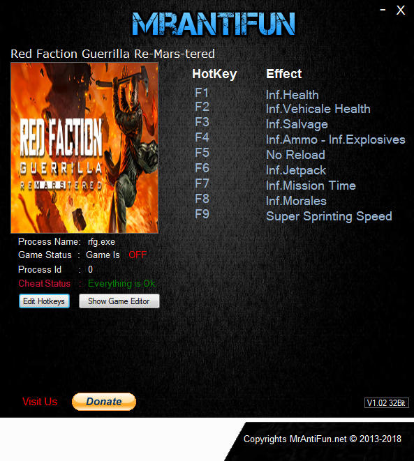 Red Faction: Guerrilla Re-Mars-tered - Trainer +10 v4851{MrAntiFun}