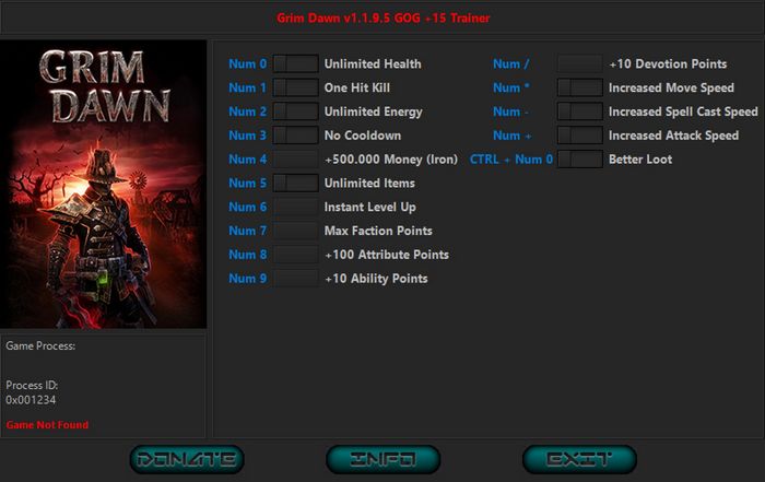 Grim Dawn: Original & Definitive Edition - Trainer +22 v1.2.0.5: Steam & GoG {iNvIcTUs oRCuS / HoG}