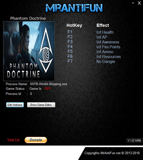 Phantom Doctrine: Trainer +7 v1.00 {MrAntiFun}