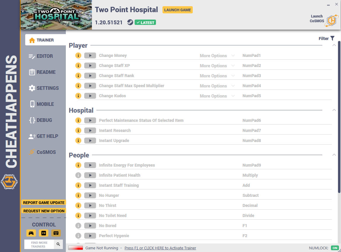 Two Point Hospital: Trainer +28 v1.20.51521 {CheatHappens.com}