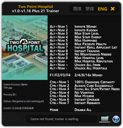 Two Point Hospital: Trainer +21 v1.16 {FLiNG}
