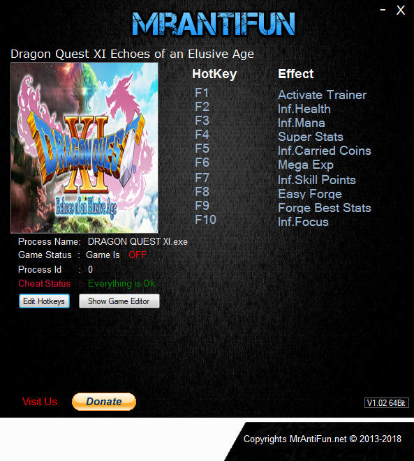 Dragon Quest XI: Echoes of an Elusive Age - Trainer +9 v1.00 {MrAntiFun}